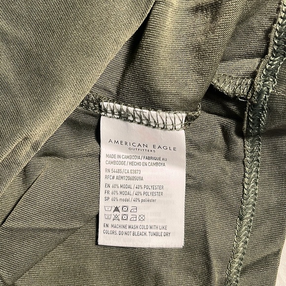 American Eagle Olive Green Babydoll Top Size Medium - Picture 4 of 4